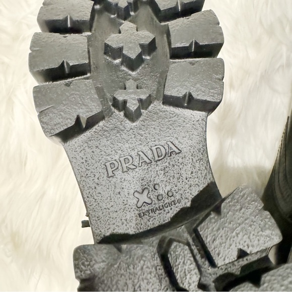 Prada Leather Zip Pocket Combat Booties - Picture 8 of 14